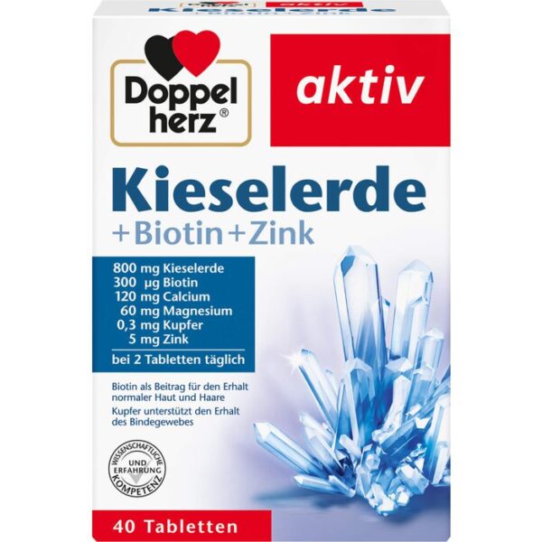 DOPPELHERZ Kieselerde+Biotin+Zink Tabletten 40 St.