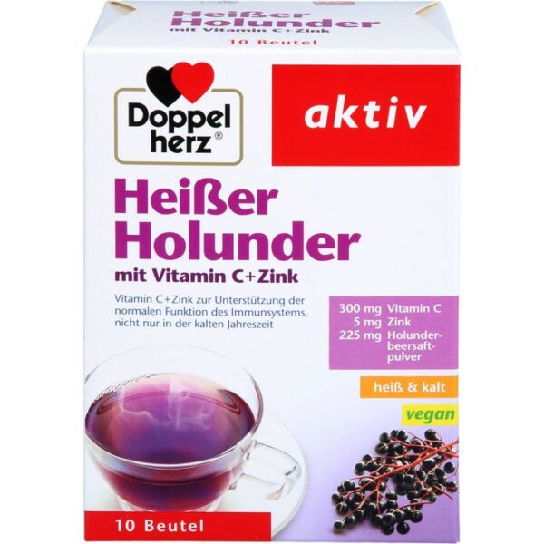 DOPPELHERZ heißer Holunder m.Vit.C+Zink Granulat 10 St.