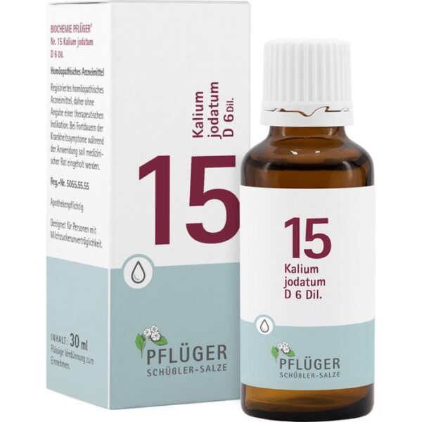 BIOCHEMIE Pflüger 15 Kalium jodatum D 6 Tropfen 30 ml