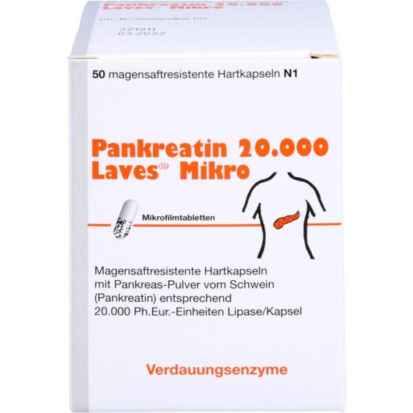 PANKREATIN 20.000 Laves Mikro magensaftr.Hartkaps. 50 St.