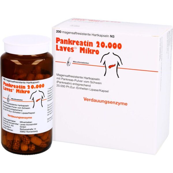 PANKREATIN 20.000 Laves Mikro magensaftr.Hartkaps. 200 St.