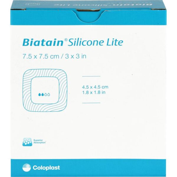 BIATAIN Silikon Lite Schaumverband 7,5x7,5 cm 10 St.