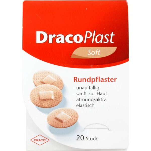 DRACOPLAST Soft Pflaster 2,2 cm rund hautf. 20 St.