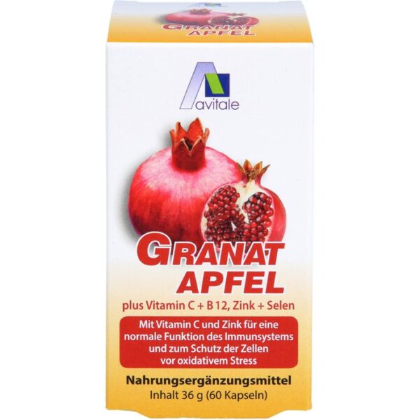 GRANATAPFEL 500 mg plus Vit.C+B12+Zink+Selen Kaps. 60 St.