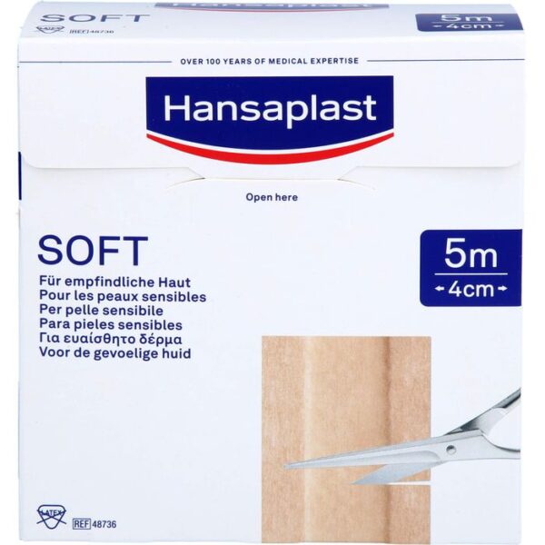 HANSAPLAST Soft Pflaster 4 cmx5 m Rolle 1 St.