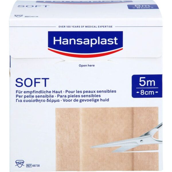 HANSAPLAST Soft Pflaster 8 cmx5 m Rolle 1 St.