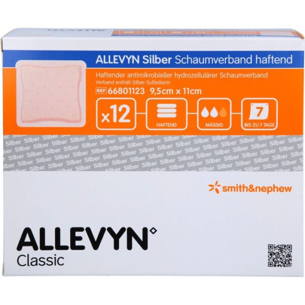 ALLEVYN Silber Schaumverb.9,5x11 cm haftend 12 St.