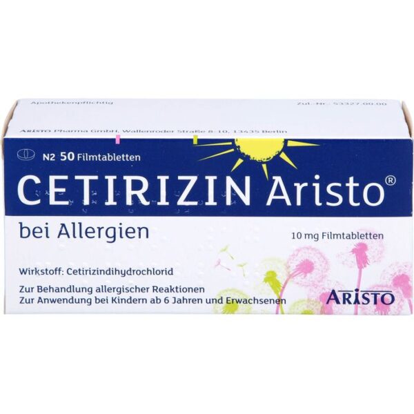 CETIRIZIN Aristo bei Allergien 10 mg Filmtabletten 50 St.