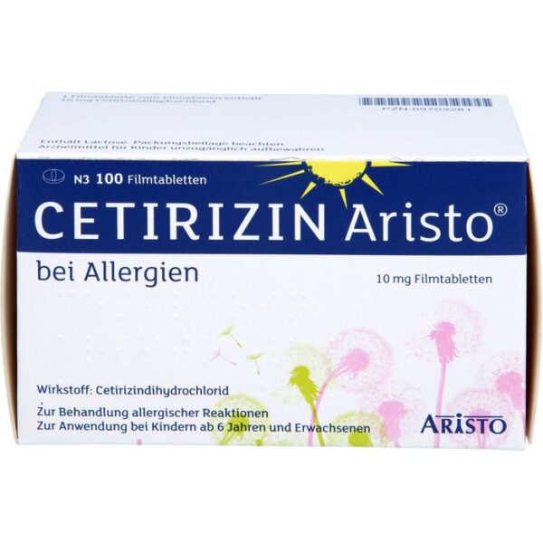 CETIRIZIN Aristo bei Allergien 10 mg Filmtabletten 100 St.