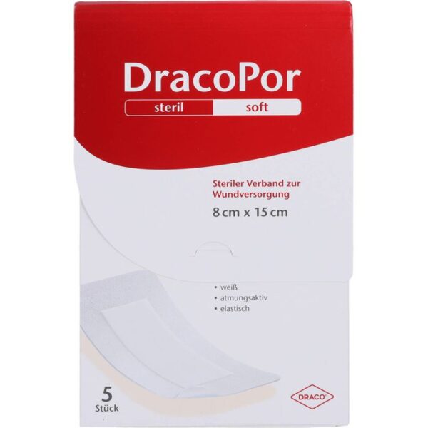 DRACOPOR Wundverband 8x15 cm steril 5 St.