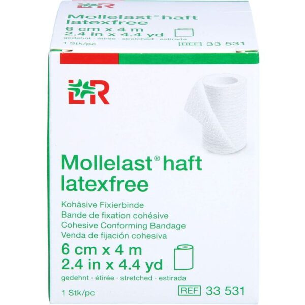 MOLLELAST haft Binden latexfrei 6 cmx4 m weiß 1 St.