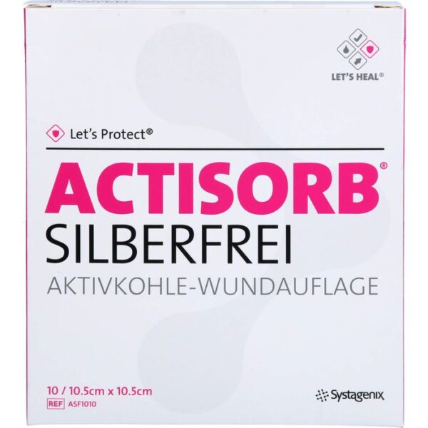 ACTISORB SILBERFREI 10,5x10,5 cm Aktivkohle 10 St.