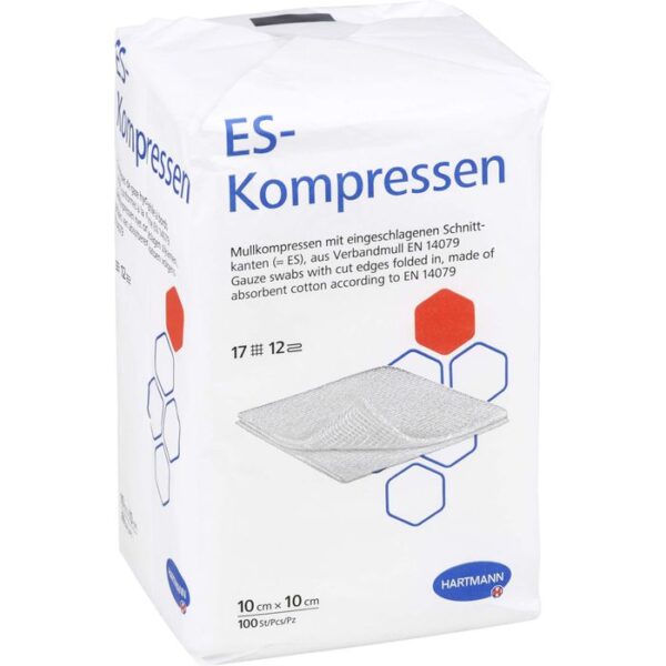 ES-KOMPRESSEN unsteril 10x10 cm 12fach 100 St.