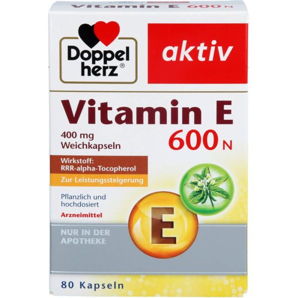 DOPPELHERZ Vitamin E 600 N Weichkapseln 80 St.