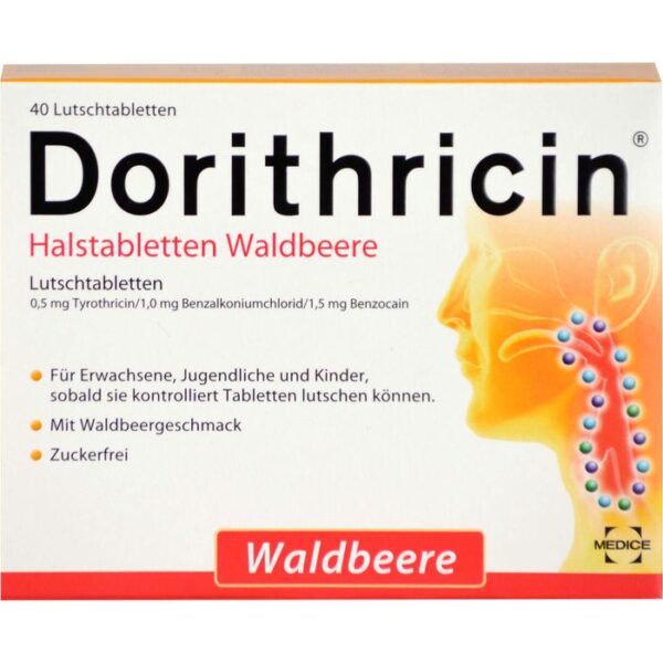 DORITHRICIN Halstabletten Waldbeere 40 St.