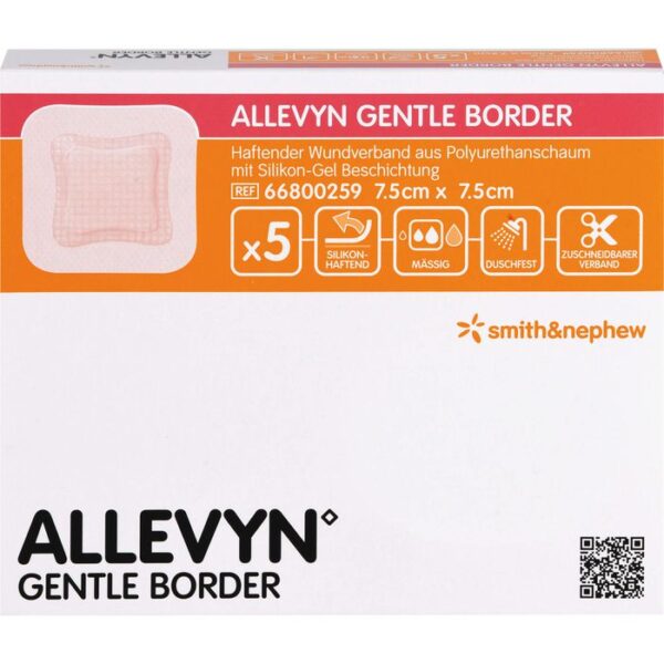 ALLEVYN Gentle Border 7,5x7,5 cm Schaumverb. 5 St.