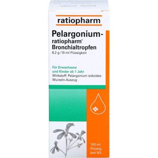 PELARGONIUM-RATIOPHARM Bronchialtropfen 100 ml