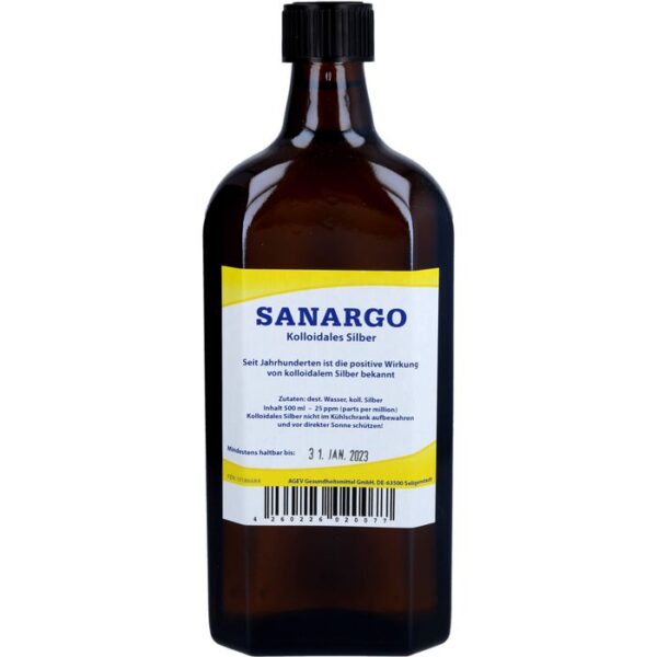 SANARGO kolloidales Silber Flaschen 500 ml