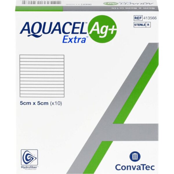 AQUACEL Ag+ Extra 5x5 cm Kompressen 10 St.