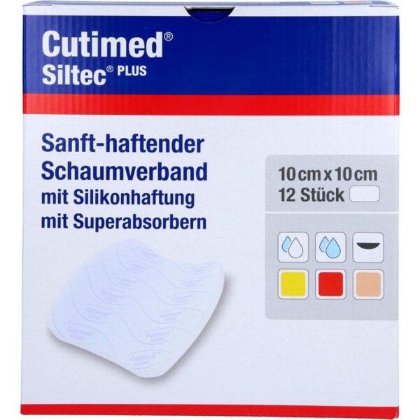 CUTIMED Siltec Plus Schaumverb.10x10 cm haftend 12 St.