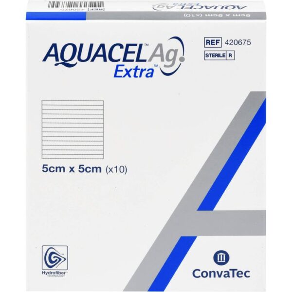 AQUACEL Ag Extra 5x5 cm Kompressen 10 St.