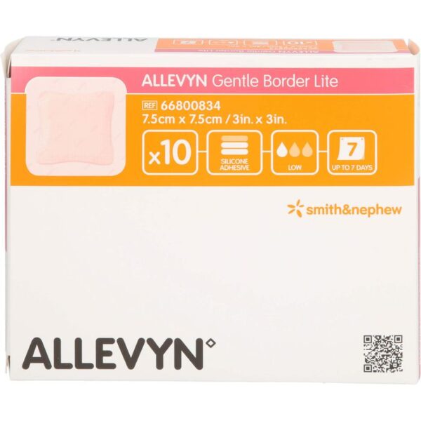 ALLEVYN Gentle Border Lite 7,5x7,5 cm Schaumverb. 10 St.