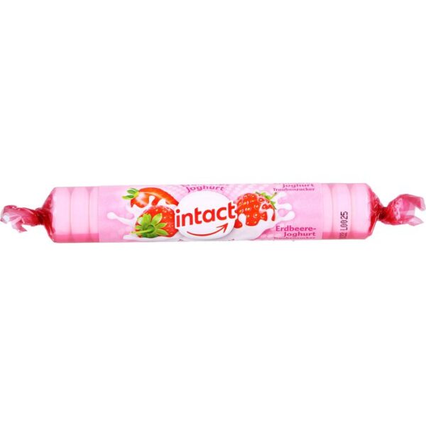 INTACT Traubenzucker Rolle Erdbeere Joghurt 40 g