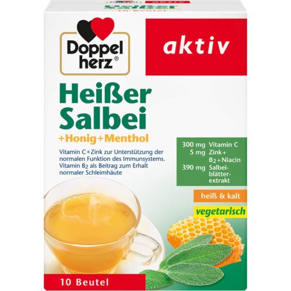 DOPPELHERZ heißer Salbei+Honig+Menthol Granulat 10 St.