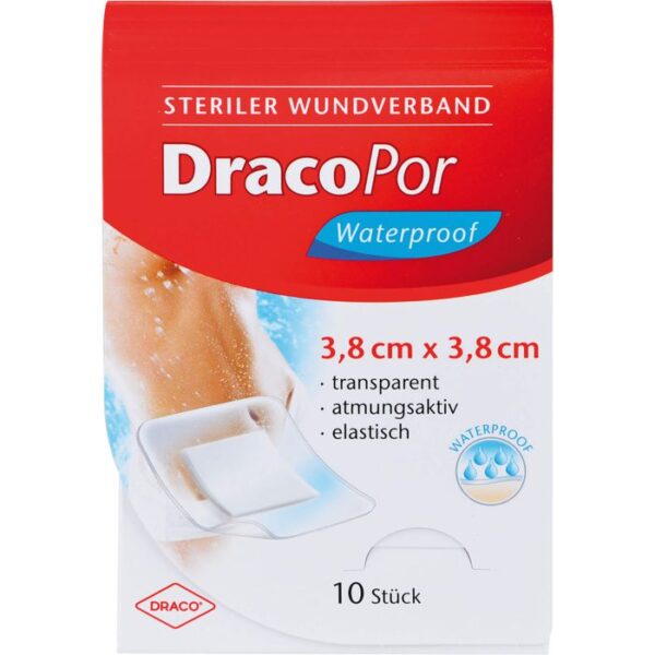 DRACOPOR waterproof Wundverband 3,8x3,8 cm steril 10 St.