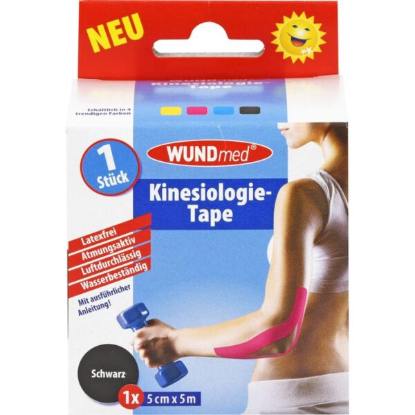 KINESIOLOGIE Tape 5 cmx5 m schwarz 1 St.