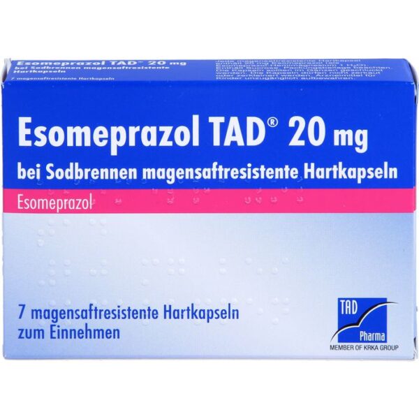 ESOMEPRAZOL TAD 20 mg bei Sodbrennen msr.Hartkaps. 7 St.