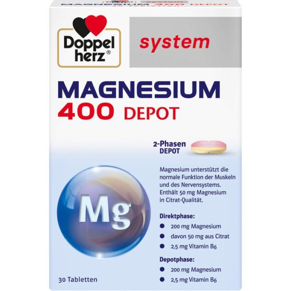 DOPPELHERZ Magnesium 400 Depot system Tabletten 30 St.