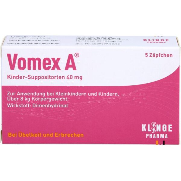 VOMEX A Kinder-Suppositorien 40 mg 5 St.