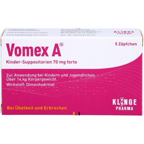 VOMEX A Kinder-Suppositorien 70 mg forte 5 St.