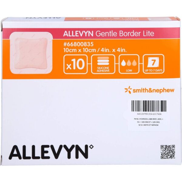 ALLEVYN Gentle Border Lite 10x10 cm Schaumverb. 10 St.