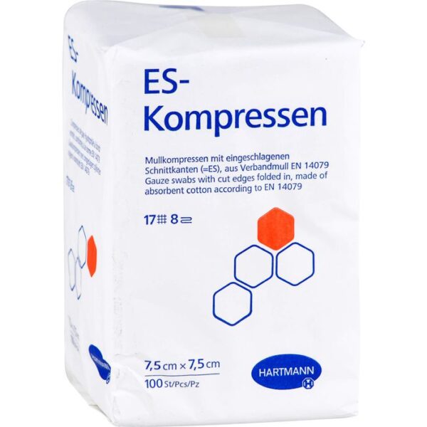 ES-KOMPRESSEN unsteril 7,5x7,5 cm 8fach 100 St.