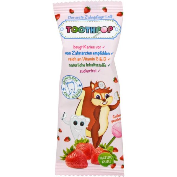 TOOTHPOP Zahnpflege-Lolli Erdbeergeschmack 1 St.