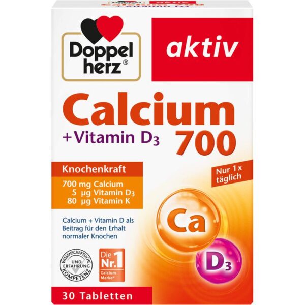 DOPPELHERZ Calcium 700+Vitamin D3 Tabletten 30 St.