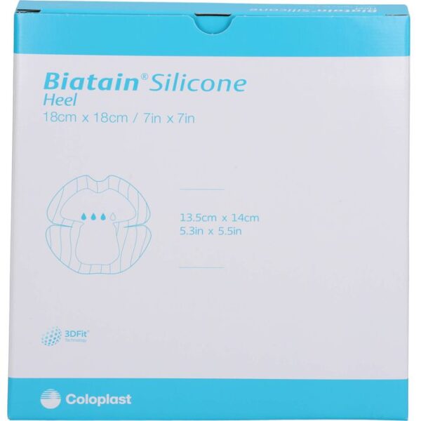 BIATAIN Silicone Schaumverband Ferse 18x18 cm 5 St.