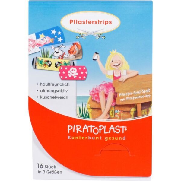 PIRATOPLAST Mädchen Pflasterstrips 3 Größen 16 St.