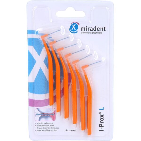 MIRADENT Interdentalbürste I-Prox L 0,8 mm orange 6 St.