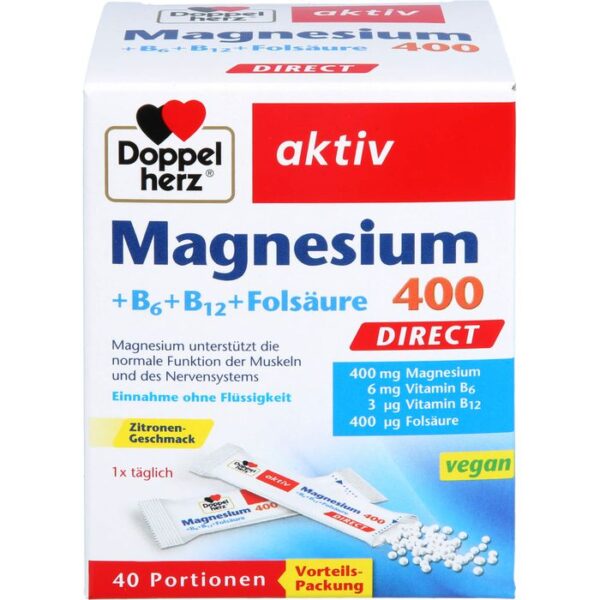 DOPPELHERZ Magnesium+B Vitamine DIRECT Pellets 40 St.