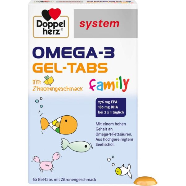 DOPPELHERZ Omega-3 Gel-Tabs family system 60 St.