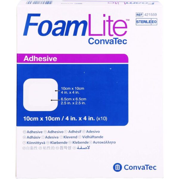 FOAM LITE ConvaTec adhäsiv PU-Schaumverb.10x10 cm 10 St.