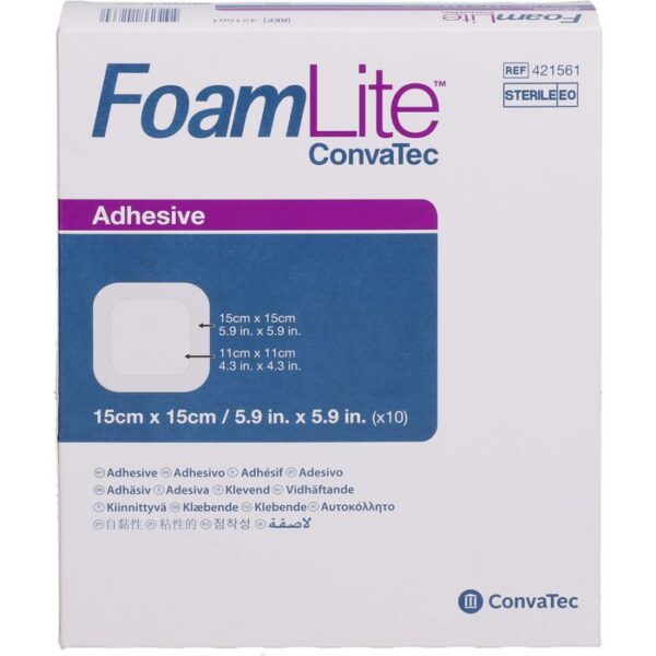 FOAM LITE ConvaTec adhäsiv PU-Schaumverb.15x15 cm 10 St.