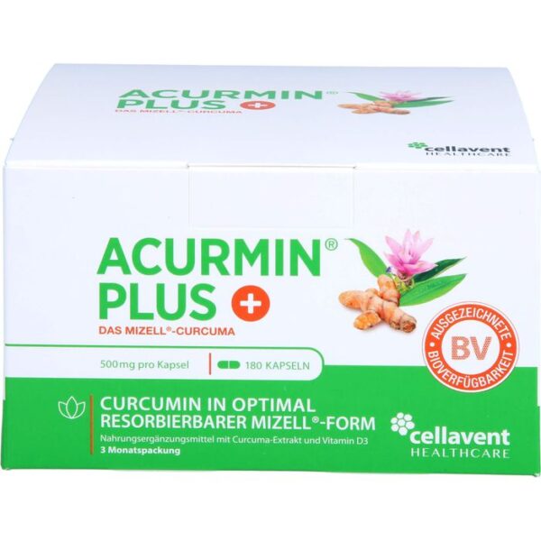 ACURMIN Plus Das Mizell-Curcuma Weichkapseln 180 St.