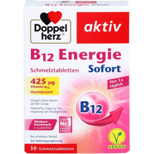 DOPPELHERZ B12 Energie Sofort Schmelztabletten 30 St.