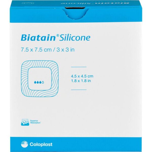 BIATAIN Silicone Schaumverband 7,5x7,5 cm 10 St.