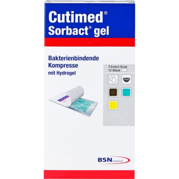 CUTIMED Sorbact Gel Kompressen 7,5x15 cm 12 St.