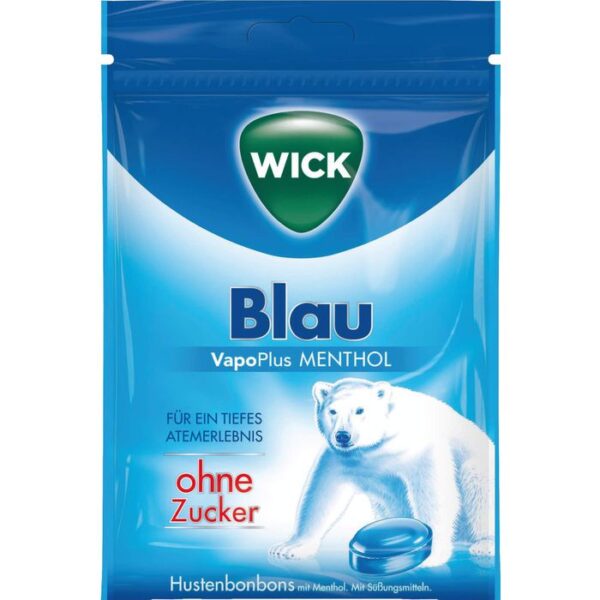 WICK BLAU Menthol Bonbons o.Zucker Beutel 72 g